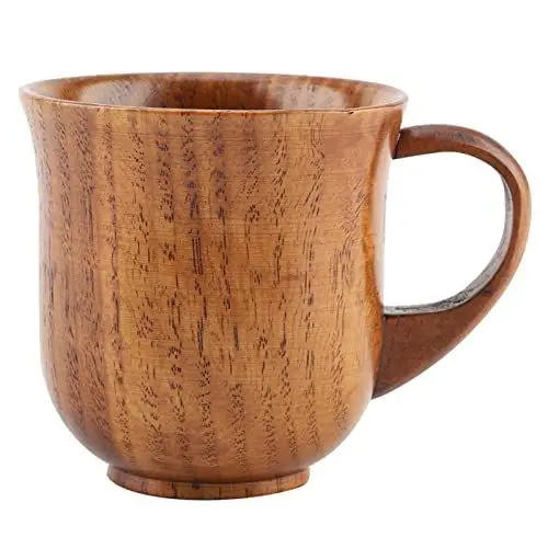 Produktbild: Klassischer Bierkrug Holz, 175ml Holzbecher Für Bier, Mit Holz Griff, Traditioneller Bier Krug Mit Modernem Design, Für Tee, Kaffee, Wein & Heißgetränke