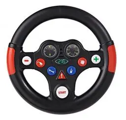 Produktbild: BIG - Racing-Sound-Wheel - Lenkrad mit Racingsound, für Bobby Cars ab dem Baujahr 2010, sowie für BIG-Traktoren, Spielzeuglenkrad für Kinder ab 1 Jahr, Schwarz/Rot/Weiß/Blau