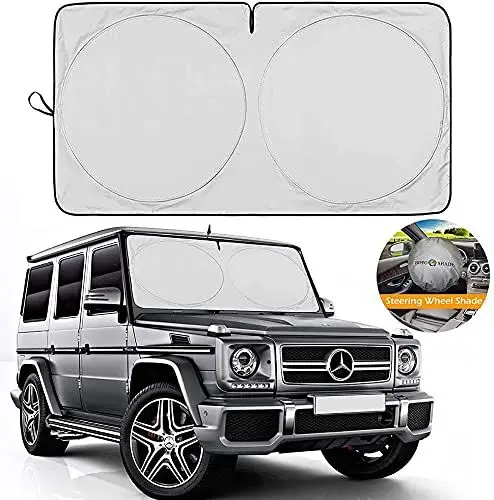 Produktbild: Big Ant Auto Sonnenschutz Frontscheibe innen, Faltbarer Windschutzscheiben-Sonnenschutz mit 99% UV-Schutz | Sonnenblende Universal für SUV, LKW, Jeep (160x85 cm)