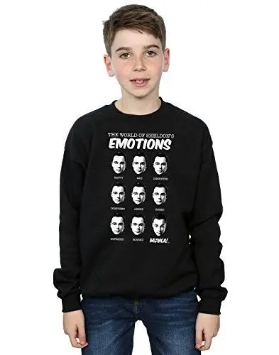 Produktbild: Big Bang Theory Jungen Sheldon Emotions Sweatshirt Schwarz 7-8 Years