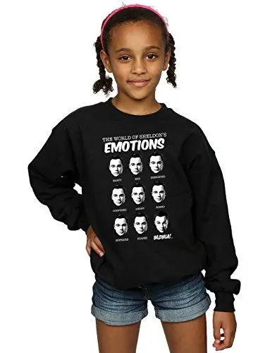 Produktbild: Big Bang Theory Mädchen Sheldon Emotions Sweatshirt Schwarz 7-8 Years