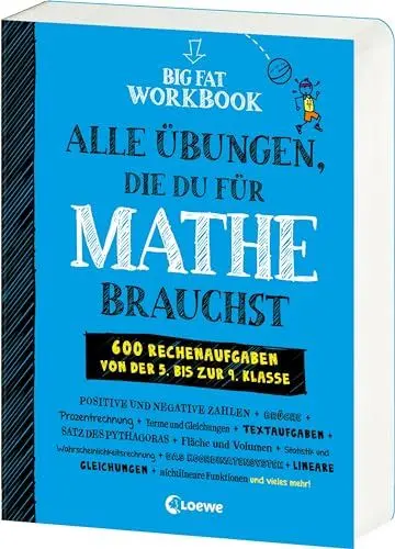 Produktbild: Big Fat Workbook - Alle Übungen, die du für Mathe brauchst: 600 Rechenaufgaben von der 5. bis zur 9. Klasse - Ein Übungsbuch, das Spaß macht (Big Fat Notebook)