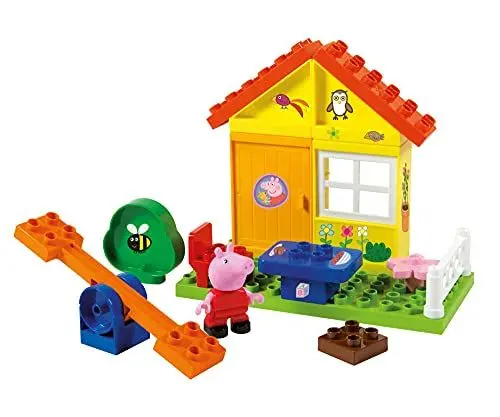 Produktbild: BIG Spielwarenfabrik 800057073 Big-Bloxx Peppa Garten Haus - Peppa's Garden House, Construction Set, Big-Bloxx Set inklusive Peppa, 19 Teile, Multicolour, für Kinder ab 18 Monaten