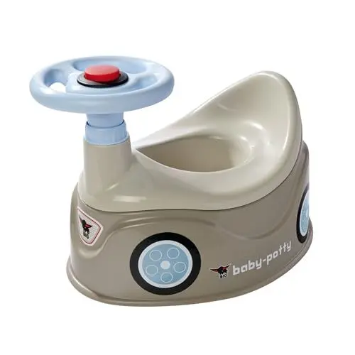 Produktbild: BIG-Baby-Potty grau - Lerntöpfchen im BIG-Bobby-Car Design mit abnehmbarem Lenkrad und hoher Rückenlehne, herausnehmbarer Einsatz, für Kinder ab 18 Monaten