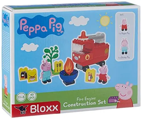 Produktbild: BIG-Bloxx Peppa Pig Feuerwehrauto - Peppa´s Feuerwehr, Construction Set, BIG-Bloxx Set inklusive Peppa und Papa Wutz, 40 Teile, für Kinder ab 18 Monaten
