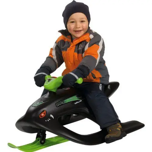 Produktbild: BIG-Bobby-Bob - Wild Spider - Kinderschlitten, Zugseil mit Griff, leichte Lenkung mit Metallkufen, lenkbarer Kinderbob, für Kinder ab 4 Jahren, Schwarz