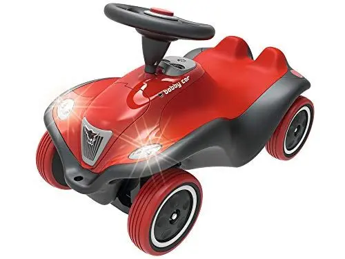 Produktbild: BIG-Bobby-Car Next - Deluxe Variante, Kinderfahrzeug mit LED-Front Scheinwerfer, Flüsterreifen und weichem Sitz, belastbar bis zu 50 kg, Rutschfahrzeug für Kinder ab 1 Jahr, rot