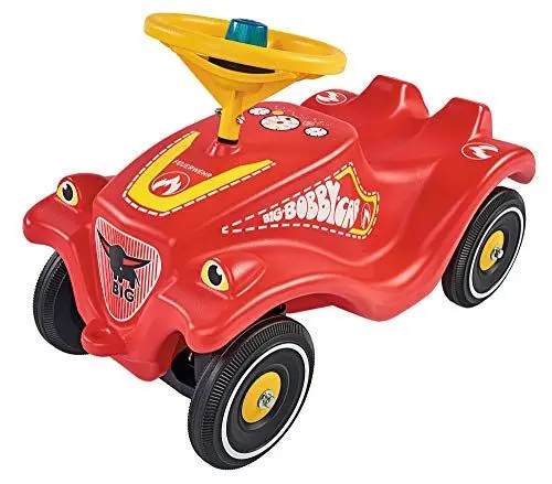 Produktbild: BIG-Bobby-Car-Classic Feuerwehr - Kinderfahrzeug mit Aufklebern in Feuerwehr Design, für Jungen und Mädchen, belastbar bis zu 50 kg, Rutschfahrzeug für Kinder ab 1 Jahr, Eor