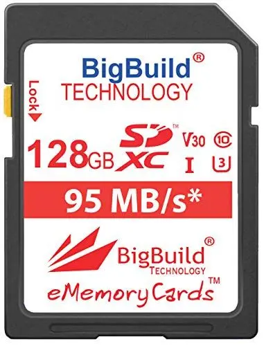 Produktbild: BigBuild Technology 128GB U3 95MB Speicherkarte für Olympus OM D E M1 Mark II, OM D E M10 Mark II, OM D E M10 Mark III, OM D E M5 Mark II, Olympus PEN E PL8, PEN E PL9, PEN F, STYLUS Tough TG 5 Kamera