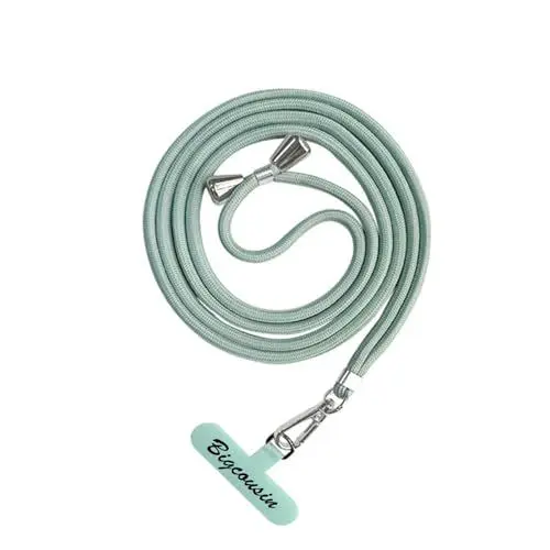 Produktbild: Bigcousin Universale Handykette,Handyband passend für Standard Handyhülle,Kette zum Umhängen mit Pad Handy Lanyard,verstellbar und abnehmbar,Matcha Grün