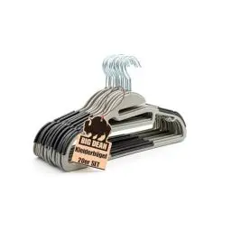 Produktbild: BigDean 20 Stück Kleiderbügel antirutsch platzsparend grau - robuste Bügel Hangers Clothes Hangers 360° drehbarer Haken