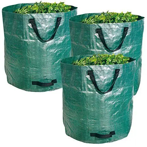 Produktbild: BigDean Gartenabfallsack XXL 272L - Extra robustes Polypropylen-Gewebe 150g/m² - wasserdicht & reißfest - Perfekter Behälter für Laub, Müll, Grünabfall, Grüngut & Kompost - 3er Set