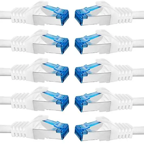 Produktbild: BIGtec - 10 Stück - 2m CAT.7 Gigabit Patchkabel Netzwerkkabel weiß Kupferkabel Patch Ethernt LAN DSL Kabel CAT7 (RJ45, Cat 7, S/FTP PIMF) 2,00m