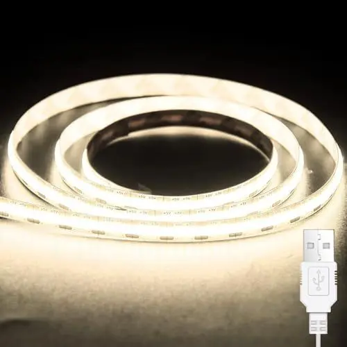 Produktbild: Bigzom COB LED Streifen 2M LED Streifen 600LEDs TV Led Hintergrundbeleuchtung LED Strip CRI90+ 6000k Streifen Warmweiss für Küche,Schlafzimmer,Zuhause DIY Beleuchtung