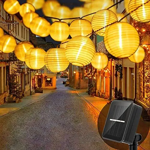 Produktbild: Bigzom Solar Lampions Außen Wetterfest,6 Meter Lampions Außen Wetterfest 20 LED Solar Lichterkette Aussen IP65 Wasserdicht 8 Modus für Garten,Balkon,Hof,Hochzeit,Weihnachten,Party Deko (Warmweiß)