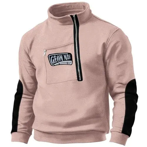 Produktbild: biJerou Game Sweatshirt Winter Leisure Travel Sports Plaid Slim Fit Hooded Long Sleeve Sweater Top with Pocket (Red, L)