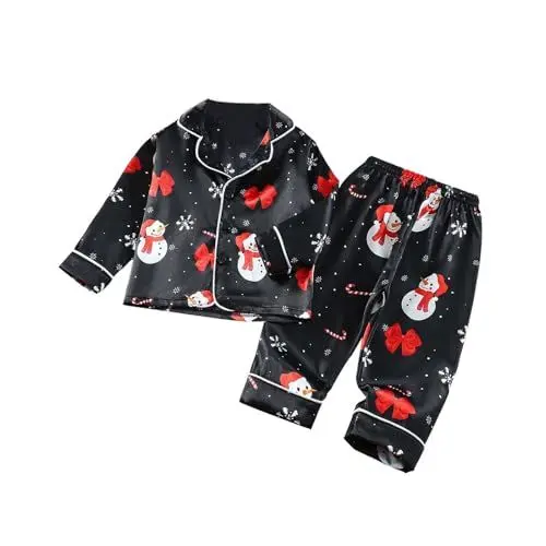 Produktbild: biJerou Kinder Badeponcho für und Mädchen mit Aufdruck „Kleiner Schneemann“ und Langen Ärmeln Schlafanzug Für Baby Junge (Black, 18-24 Months)