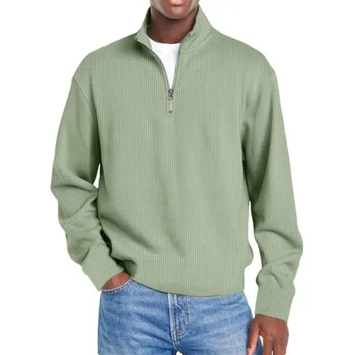 Produktbild: biJerou Seide Sweatshirt Winter Leisure Travel Sports Plaid Slim Fit Hooded Long Sleeve Sweater Top with Pocket (Green, XL)
