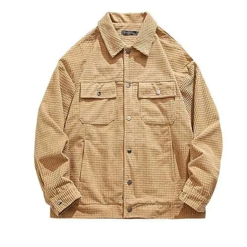 Produktbild: biJerou Softshell Herren Eisblau Retro British Multi Pocket Large Size Mantel An Jacken Herren (Khaki, M)