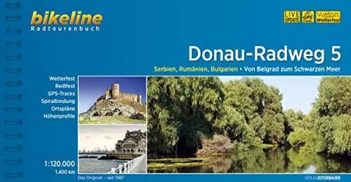 Produktbild: Bikeline Donau-Radweg 5: Serbien, Rumänien, Bulgarien: Von Belgrad zum Schwarzen Meer. Radtourenbuch, 1400 km, 1 : 100. 000, wetterfest/reißfest, GPS-Tracks Download