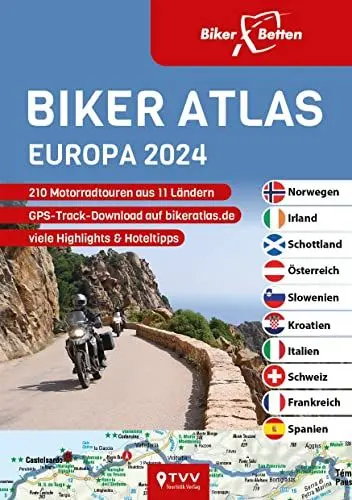 Produktbild: Biker Atlas EUROPA 2024: 210 Motorradtouren aus 11 Ländern