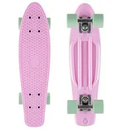 Produktbild: BIKESTAR Vintage Retro Cruiser Skateboard 60mm für Kinder und Erwachsene auch Anfänger ab ca. 6-8 Jahre | Pink & Mint