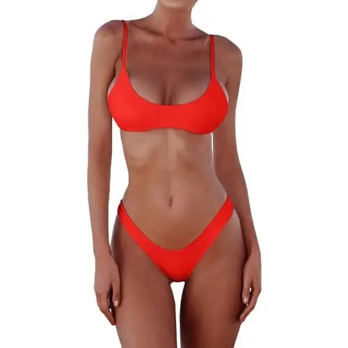 Produktbild: Bikini Damen Set Push Up,Bikini MäDchen 152 Tankini Mit VerläNgertem Bein Rip Curl Bikini Tankini Top E Cup Backless Bandeau Bikini Low Waist Damen Bikini High Waist Bikini Wickeloptik 2024