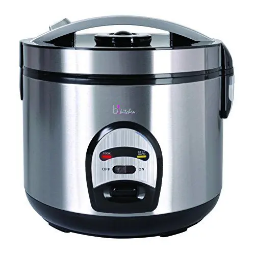 Produktbild: BIKITCHEN Cook 200 Edelstahl Reiskocher mit Dunst- und Warmhaltefunktion, Reis, Fleisch, Fisch und Kartoffeln