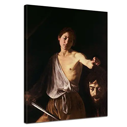 Produktbild: Bilderdepot24 Bild auf Leinwand | Caravaggio David mit dem Haupt des Goliath in 30x40 cm als Wandbild | Wand-deko Dekoration Wohnung alte Meister | 180744-30x40