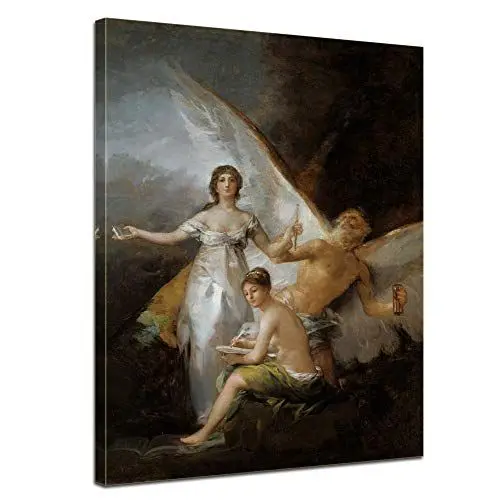 Produktbild: Bilderdepot24 Bild auf Leinwand | Francisco de Goya Die Wahrheit, die Geschichte und die Zeit in 50x70 cm als Wandbild | Wand-deko Dekoration Wohnung alte Meister | 181231-50x70