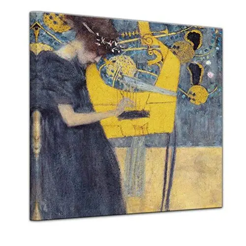 Produktbild: Bilderdepot24 Bild auf Leinwand | Gustav Klimt Die Musik in 40x40 cm als Wandbild | Wand-deko Dekoration Wohnung alte Meister | 180944-40x40