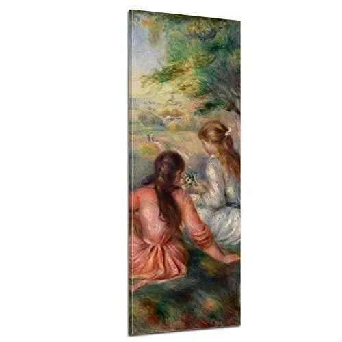 Produktbild: Bilderdepot24 Bild auf Leinwand | Pierre-Auguste Renoir Junge Mädchen auf der Wiese in 30x90 cm als Wandbild | Wand-deko Dekoration Wohnung alte Meister | 180270-30x90