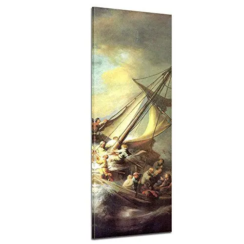 Produktbild: Bilderdepot24 Bild auf Leinwand | Rembrandt Christus im Sturm auf dem See von Galilea in 50x160 cm als Wandbild | Wand-deko Dekoration Wohnung alte Meister | 180286-50x160