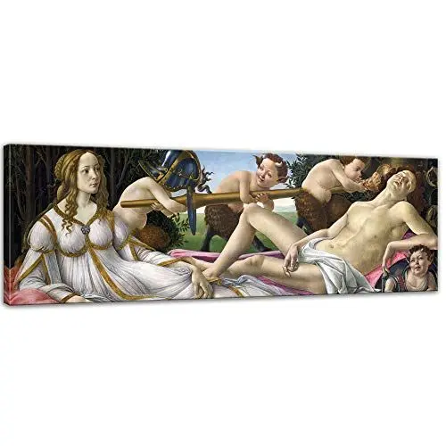 Produktbild: Bilderdepot24 Bild auf Leinwand | Sandro Botticelli Venus und Mars in 90x30 cm als Wandbild | Wand-deko Dekoration Wohnung alte Meister | 180292-90x30