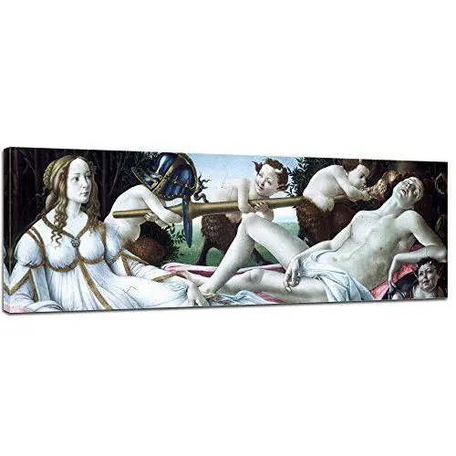 Produktbild: Bilderdepot24 Bild auf Leinwand | Sandro Botticelli - Venus und Mars in 90x30 cm als Wandbild | Wand-deko Dekoration Wohnung alte Meister | NEU-180221-90x30-vum