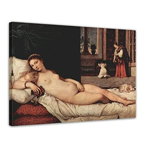 Produktbild: Bilderdepot24 Bild auf Leinwand | Tizian Venus von Urbino in 60x50 cm als Wandbild | Wand-deko Dekoration Wohnung alte Meister | 180300-60x50