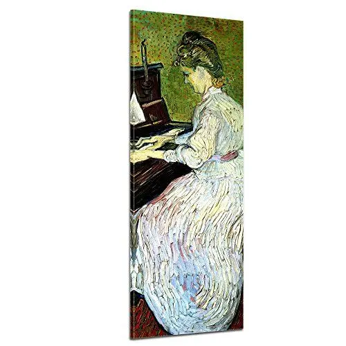Produktbild: Bilderdepot24 Bild auf Leinwand | Vincent van Gogh Marguerite Gachet am Klavier in 30x90 cm als Wandbild | Wand-deko Dekoration Wohnung alte Meister | 180307-30x90