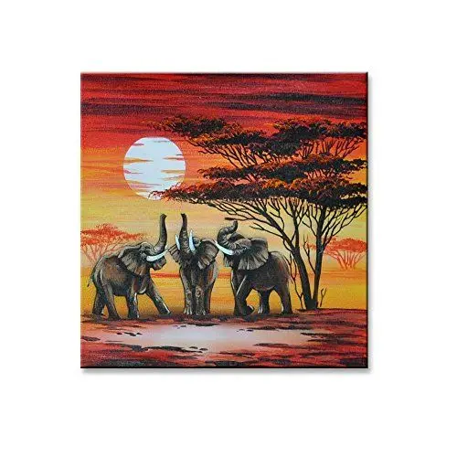 Produktbild: Bilderdepot24 Wandbild - Elefanten M1 - Leinwandbild 20x20 cm M22