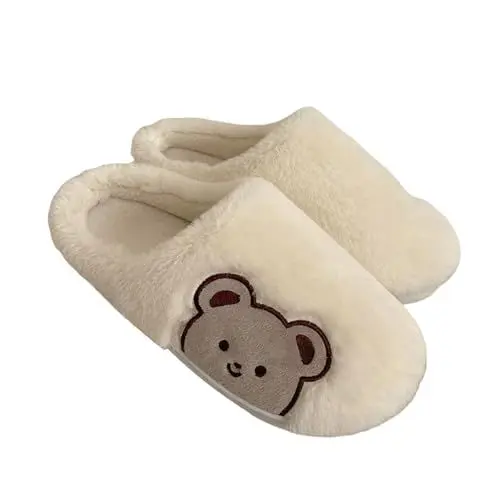 Produktbild: Generisch Kuschelige Hausschuhe Kinder Damen Clogs (Warmes Upgrade) Warme Hausschuhe für Damen, weich und bequem, wärmen Ihre Füße im Winter. PlüSchhausschuhe FüR Herren Hausschuhe Tier (White, 38)