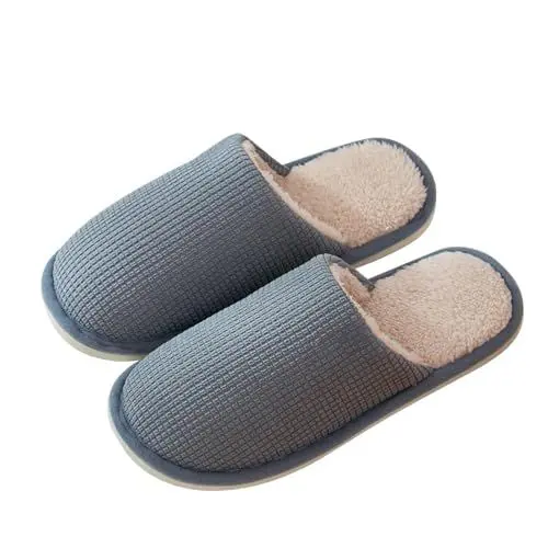 Produktbild: BILIKEYU Hausschuhe Herren Damen Slipper Plüsch Lammfell Flauschige Pantoffeln rutschfeste Hausschlappen Haus Schuhe Bequeme Baumwolle Schlafzimmer Home Slipper gr 40 Grey