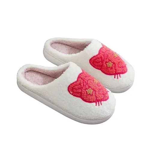 Produktbild: BILIKEYU Herren Damen Hausschuhe Winter Baumwolle Mode Home Indoor Pantoffeln Niedliche Bequeme rutschfeste Plüsch Warme Casual Hausschuhe gr 38 Hot Rosa