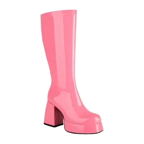 Produktbild: Generisch blitzangebote Stiefel Damen Damen Chelsea Mit Rutschfest Sohle Elegant Klobiger Blockabsatz Spitze Zehe Langschaft artikel unter 2 euro weihnachten sale