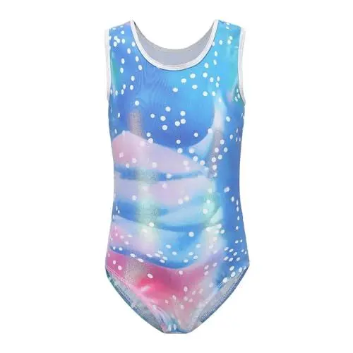 Produktbild: BILIKEYU Turnanzug Kinder Mädchen Leotard Langarm Trikot Training Dancewear Gymnastikbody Tanzbekleidung Wettkampf Gymnastikbekleidung Performance-Kleidung (Blue-8, 11-12 Years)