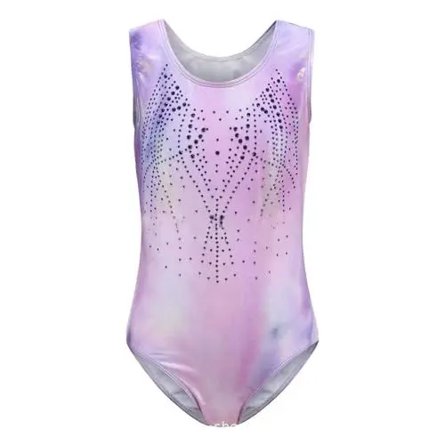 Produktbild: BILIKEYU Turnanzug Kinder Mädchen Leotard Langarm Trikot Training Dancewear Gymnastikbody Tanzbekleidung Wettkampf Gymnastikbekleidung Performance-Kleidung (Purple-3, 5-6 Years)