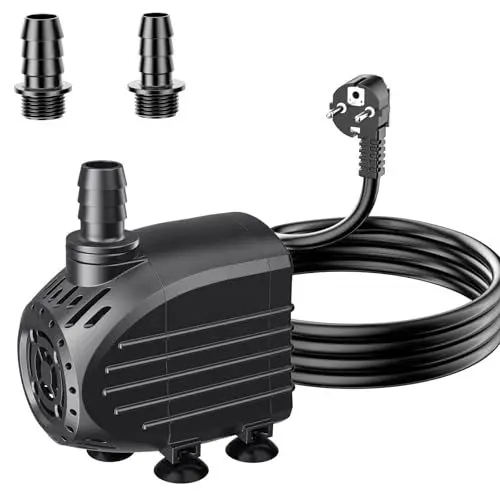 Produktbild: Biling Aquarium Förderpumpe 450L/H Ultra Leise Springbrunnen Pumpe mit 1.5m Kabel, Teichpumpe Wasserpumpe Tauchpumpe für Fontäne und Wasserspiel Brunnen