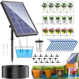 Produktbild: Biling Solar Bewässerungssystem Balkon 15M Solar-Bewässerungssystem Garten 3.5W Automatische Bewässerung Solar Watering System Solarbewässerungssyteme für Garten Pflanzen Hochbeet Gewächshaus Urlaub