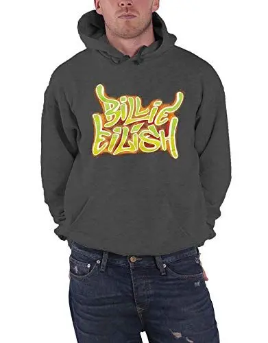 Produktbild: Billie Eilish Kapuzenpullover Airbrush Flames Blohsh offiziell Unisex Dark Grau XL