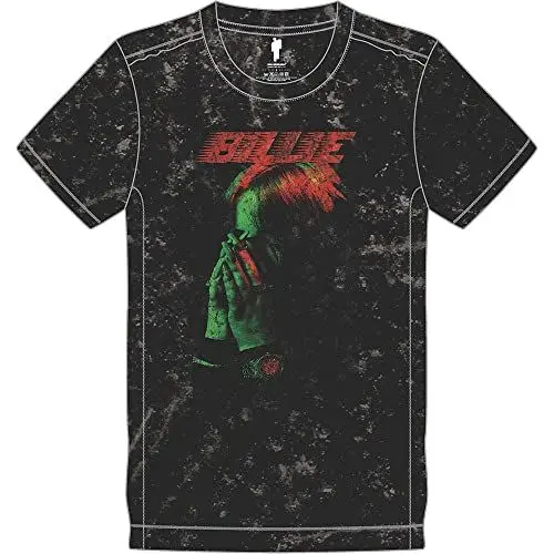 Produktbild: Billie Eilish T Shirt Hands Face Logo Nue offiziell Unisex Schwarz Snow Wash XL