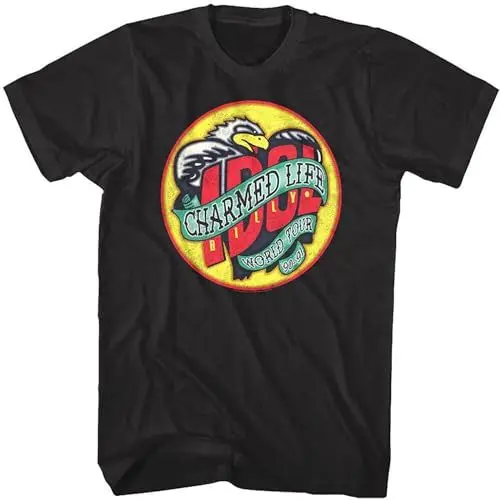 Produktbild: Billy Idol Charmed Life World Tour 1990-91 Mens T-Shirt Casual Cotton Unisex Black Tees Tops XL