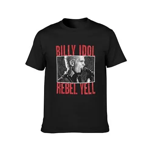 Produktbild: Billy Idol Singing Rebel Yell Punk Rock Music Men T-Shirt Mens Tops Casual Short Tees T-Shirt Black XXL